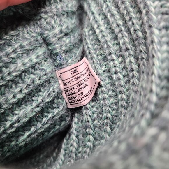 Ugg Classic Cardy Knit Boots Turquoise Green Sheepskin Wool Womens 9 - Picture 8 of 8